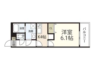 アドバンス中広町【3階】の間取り