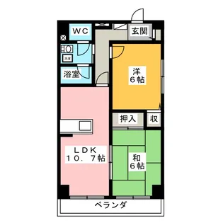 サンハイツ栄【4階】の間取り