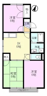 リバーサイド中津川C棟【2階】の間取り