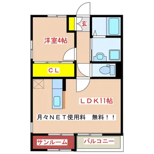 cloud9 age【1階】の間取り