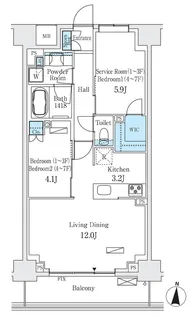 フロンティアレジデンス錦糸公園【2階】の間取り