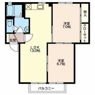 パークサイドワン【1階】の間取り