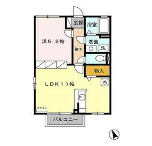 エスポワール川田 A【2階】の間取り