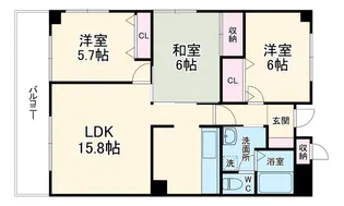 ライフ第5マンション大平台【3階】の間取り