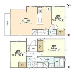 神奈川県横浜市戸塚区上矢部町【一戸建】の間取り