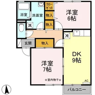 D-ROOM コーポ・ミズーリ A 102【1階】の間取り