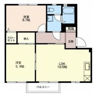 クレセールもも B【1階】の間取り