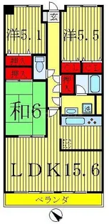 プライムシティ松戸【5階】の間取り