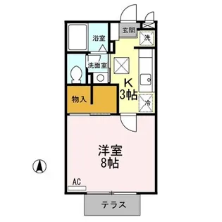 ルクレールブランB【1階】の間取り