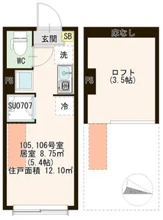 ハーモニーテラス青戸II【1階】の間取り