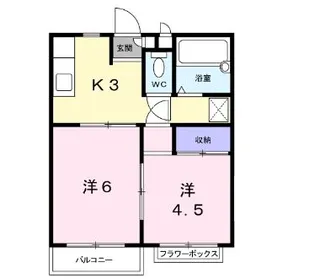 エリール中島A【2階】の間取り