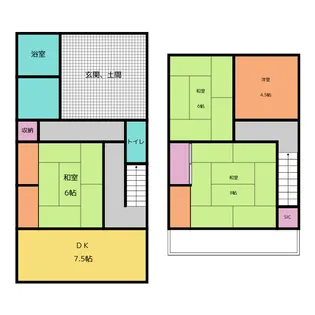 岐阜県岐阜市鷺山【一戸建】の間取り