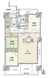 ロイヤルガーデン岡山駅前壱番館【4階】の間取り