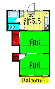 倉沢第2コーポ【2階】の間取り
