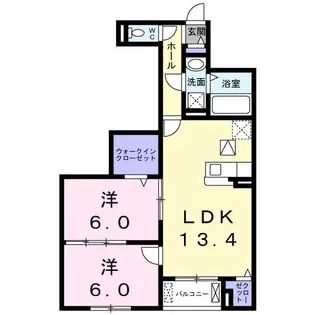 メゾン アンソレイエ【1階】の間取り