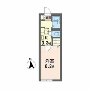 フォンティーヌ【1階】の間取り