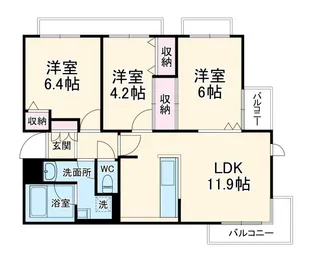 宮前平パークホームズ【2階】の間取り