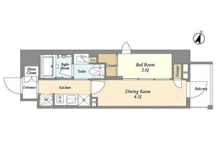 ジオエント山吹神楽坂【5階】の間取り