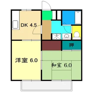 パークハイツふたば【2階】の間取り