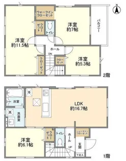 千葉県千葉市花見川区こてはし台6【一戸建】の間取り