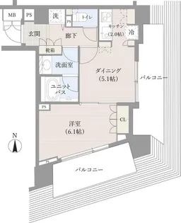 東京都千代田区九段南2【マンション】の間取り
