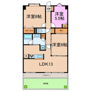 ミラパセオ自治医大壱番館【3階】の間取り