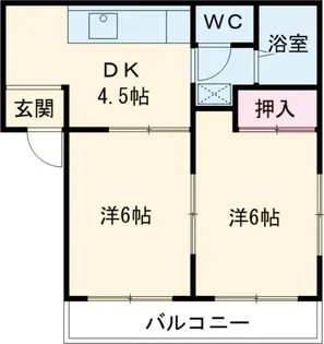 コスモハイツC【2階】の間取り