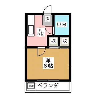 フラット田園【1階】の間取り