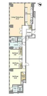 プルデンシャルタワーレジデンス【33階】の間取り