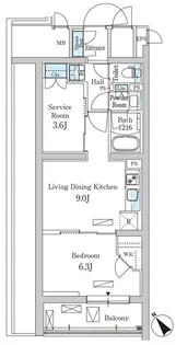 パークアクシス北千束MOCXION【4階】の間取り