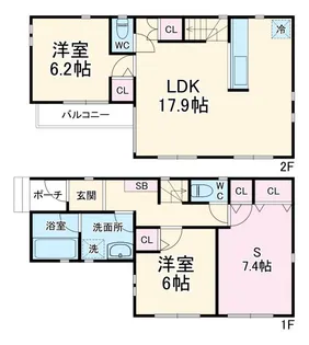 神奈川県横浜市南区三春台【一戸建】の間取り