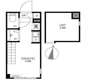 東京都中野区若宮1【アパート】の間取り