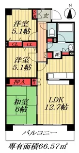 サニーフォレスト藤原壱番館【3階】の間取り