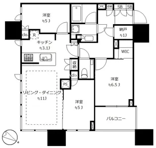 グランドミレーニア【21階】の間取り