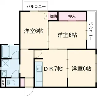 千波第二マンション【1階】の間取り