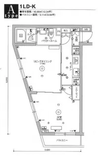 スカイコート品川パークサイドIII【5階】の間取り
