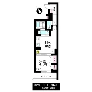 Asset Court立川富士見B棟【2階】の間取り