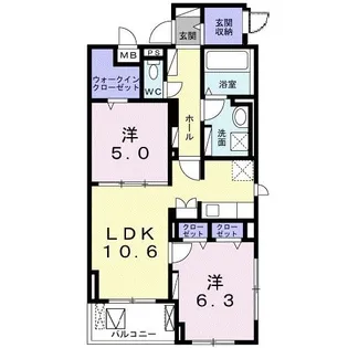 サニーグレイス【4階】の間取り