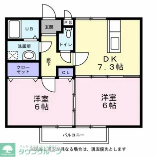 シティーハイツ ライラックB棟【2階】の間取り
