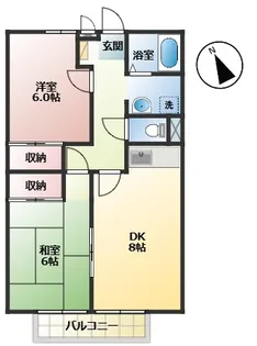グランドール草戸II【1階】の間取り