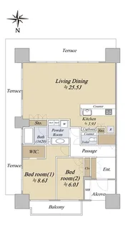 ブランシエラ浦和【1階】の間取り