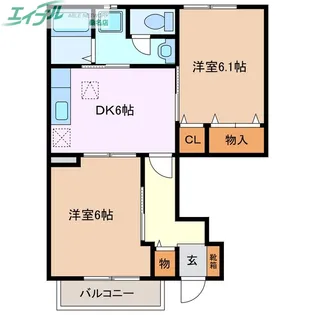 レジデンス鵜之森【1階】の間取り