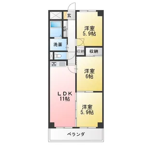 クレアージュ味美【4階】の間取り