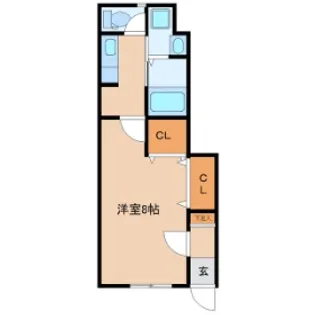 ハウスinモデラート【1階】の間取り