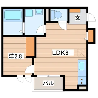 プルミエールJINNO【1階】の間取り