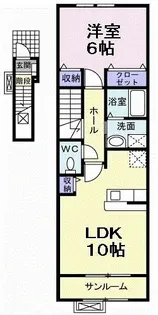 イーストカーサ壱番館【2階】の間取り