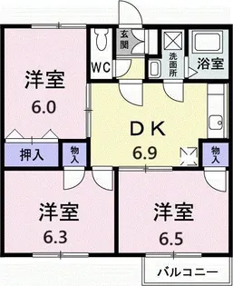ツインヒルズ A【1階】の間取り