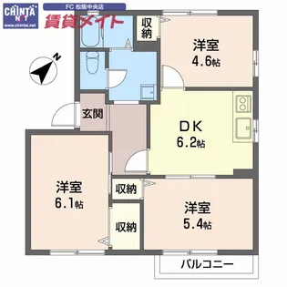 コーポフレグランス B棟【2階】の間取り