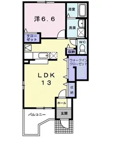 カーサ ド・マーニB【1階】の間取り