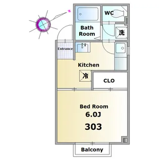 コーポワガツマ【3階】の間取り